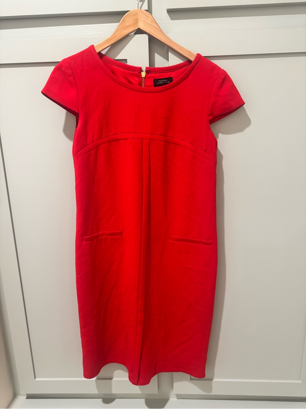 Tahari Red Midi Dress Size 6 Like New